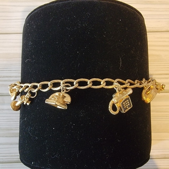 J14 Adorable Telephone Gold-tone Bracelet - Picture 1 of 7